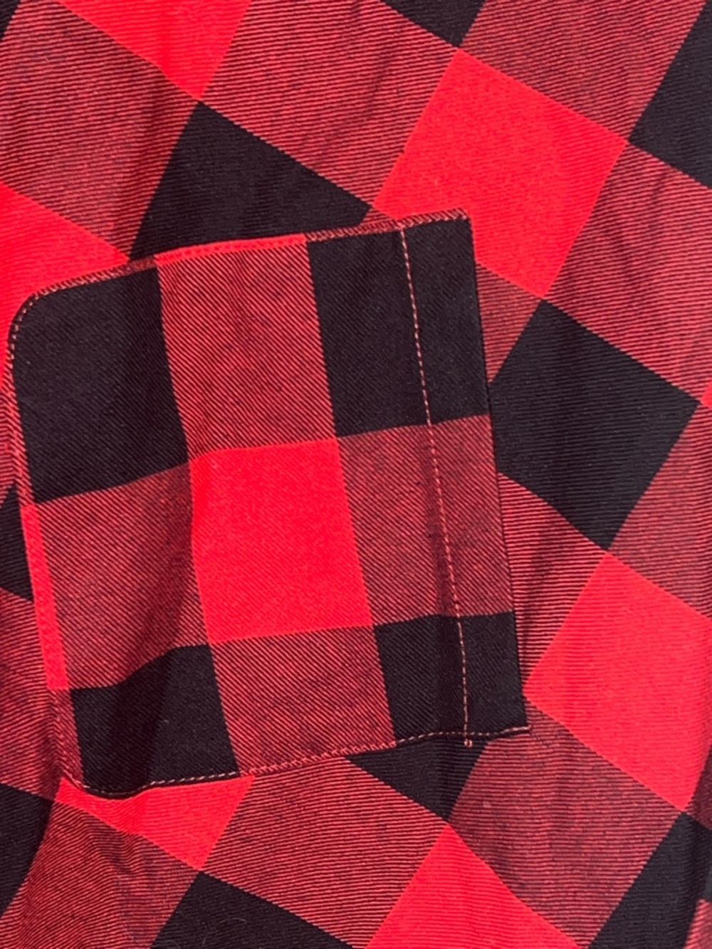 Red and Black Buffalo Check Hi-Low Shirt Dress - Picture 6 of 6